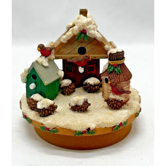 VINTAGE 2002 Our America #4098 ~ Winter Birdhouse Topper for Yankee Jar Candles - Picture 2 of 12